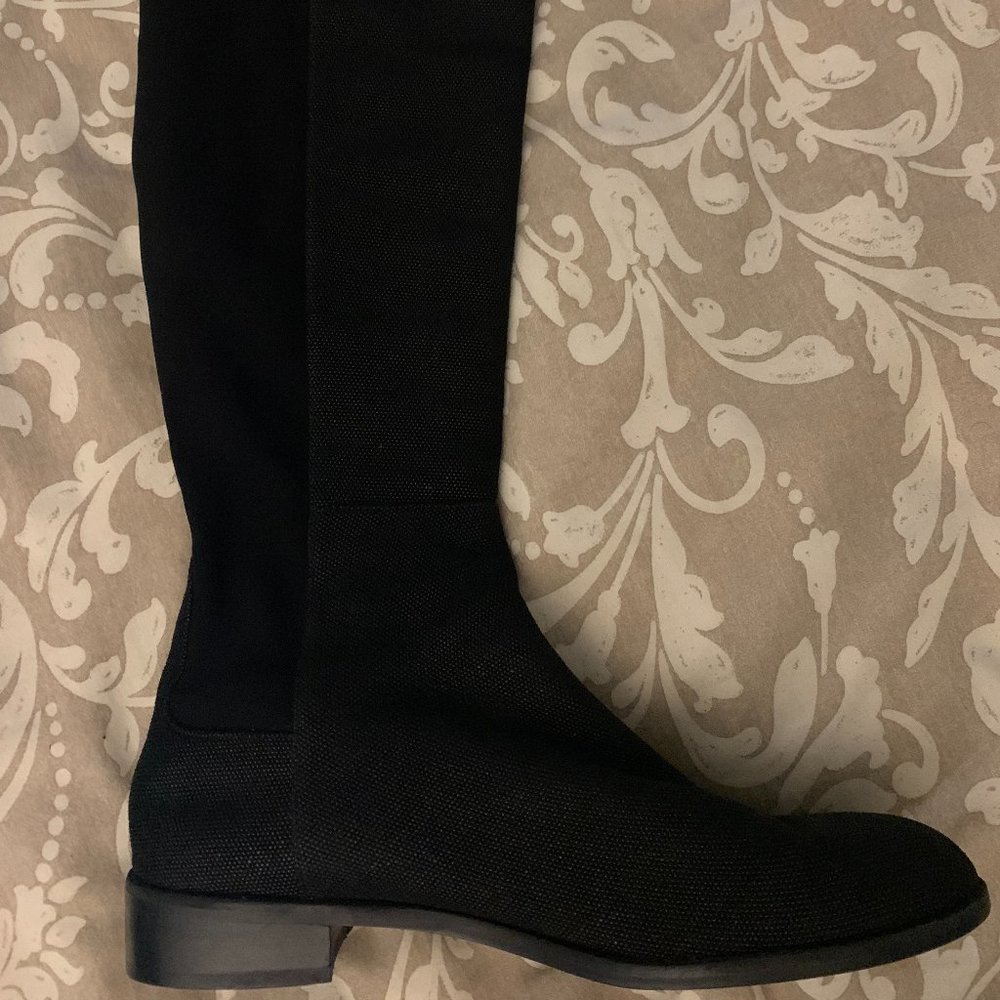Stuart Weitzman Mainstay Pindot Stretch Knee Boot Size 9